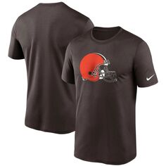 Мужская коричневая футболка с логотипом Cleveland Browns Essential Legend Performance Nike
