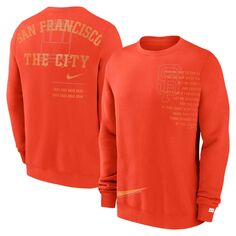 Мужской оранжевый флисовый пуловер San Francisco Giants Statement свитшот с мячом Nike