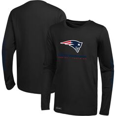 Мужская черная футболка New England Patriots Agility с длинным рукавом Outerstuff