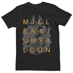 Мужская футболка Millennium Falcon с текстовым принтом Star Wars