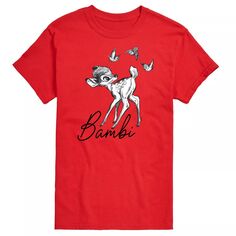 Футболка Disney&apos;s Bambi Big &amp; Tall с акварельным рисунком Licensed Character, красный