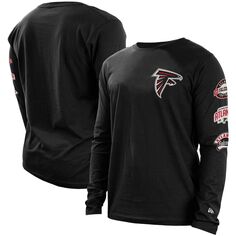 Мужская черная футболка с длинным рукавом Atlanta Falcons Hype 2-Hit New Era