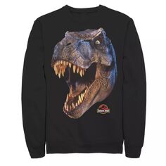 Мужской флисовый пуловер с рисунком «Парк Юрского периода» T-Rex Head Roar Jurassic World, черный