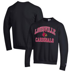 Мужской черный свитшот Louisville Cardinals High Motor Pullover Champion