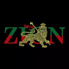 Zion - One Love - мужская футболка с рисунком Word Art LA Pop Art, черный