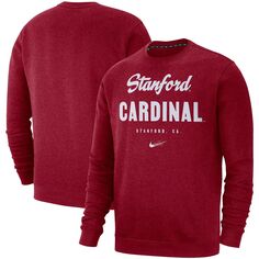 Мужской флисовый пуловер Cardinal Stanford Cardinal Vault Stack Club, толстовка Nike