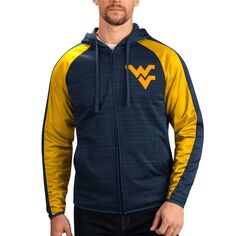 Мужская спортивная куртка Carl Banks Navy West Virginia Mountaineers Neutral Zone реглан с молнией во всю длину спортивная куртка с капюшоном G-III