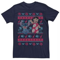 Мужская футболка в рождественском тропическом стиле Lilo &amp; Stitch Disney