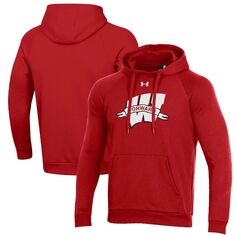 Мужской красный пуловер с капюшоном и логотипом Wisconsin Badgers Forward Collection Under Armour