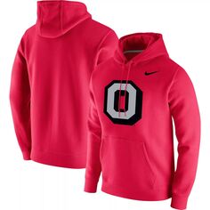 Мужской пуловер с капюшоном и логотипом Scarlet Ohio State Buckeyes Vintage School Nike