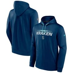 Мужской фирменный пуловер с капюшоном глубокого синего цвета Seattle Kraken Authentic Pro Rink Fanatics