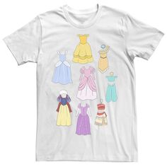 Мужское платье принцессы с коллажем и портретной футболкой Disney