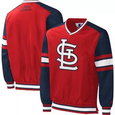 Мужской красный пуловер-ветровка St. Louis Cardinals Yardline Starter