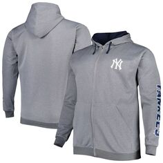 Мужской пуловер с капюшоном Profile Ash New York Yankees Big &amp; Tall