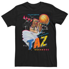 Мужская баскетбольная футболка с портретом Space Jam Taz Licensed Character