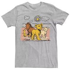 Мужская футболка с рисунком Simba, Nala, Timon &amp; Pumba &apos;s The Lion King Disney