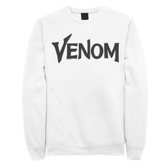 Мужской флисовый пуловер черного цвета с логотипом Venom и простым названием Marvel