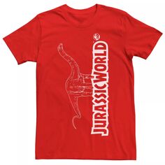Мужская футболка с длинным вырезом и логотипом Dinosaur Title, красная Jurassic World, красный