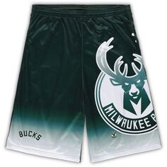 Мужские фирменные шорты Hunter Green Milwaukee Bucks Big &amp; Tall с рисунком Fanatics