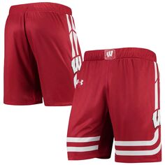 Мужские баскетбольные шорты Red Wisconsin Badgers Replica Under Armour