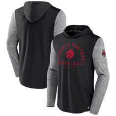 Мужской фирменный черный/темно-серый пуловер с капюшоном Toronto Raptors Deep Rotation Performance Fanatics