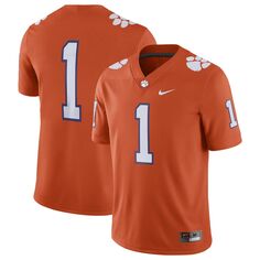Мужская оранжевая футболка для домашней игры Clemson Tigers #1 Nike