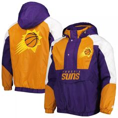 Мужская фиолетовая куртка с капюшоном и полумолнией в клетку Phoenix Suns в клетку реглан Starter