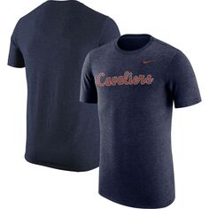 Мужская темно-синяя футболка с логотипом Virginia Cavaliers Vintage Tri-Blend Nike