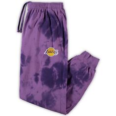 Мужские фиолетовые брюки для бега с логотипом Los Angeles Lakers Big &amp; Tall с надписью Cloud Dye Fanatics