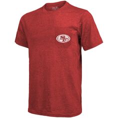 Футболка с карманами San Francisco 49ers Threads Tri-Blend — Алый Majestic