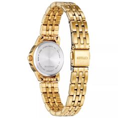Женские часы из нержавеющей стали золотистого цвета с черным циферблатом -EQ0603-59F Citizen
