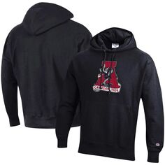 Мужской черный пуловер с капюшоном и логотипом обратного переплетения Alabama Crimson Tide Vault Champion