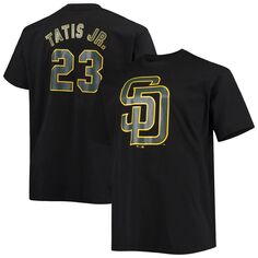 Мужская черная футболка с надписью Fernando Tatis Jr. San Diego Padres Big &amp; Tall с надписью «Имя и номер» Fanatics