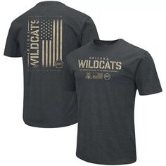 Мужская черная футболка с принтом Arizona Wildcats OHT Military Appreciation Flag 2.0 Colosseum