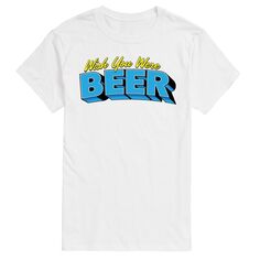 Большая и высокая футболка с рисунком «Wish You Were Beer» License, белый