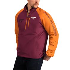 Мужская спортивная куртка Carl Banks Maroon Virginia Tech Hokies Point Guard с молнией до половины длины реглан G-III