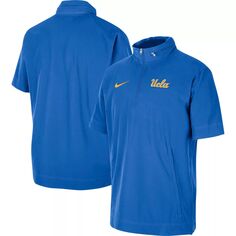Мужская синяя куртка с короткими рукавами и молнией до половины UCLA Bruins Coaches Nike