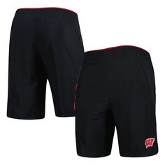 Мужские черные тканые шорты Wisconsin Badgers Under Armour