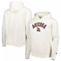 Мужской кремовый пуловер с капюшоном Arizona Cardinals Sideline Chrome New Era