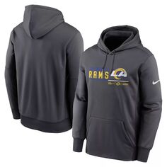Мужской пуловер с капюшоном и логотипом Los Angeles Rams Prime антрацитового цвета Nike