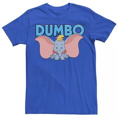 Мужская костюмированная футболка с плакатом яркого синего цвета с именем Dumbo Disney