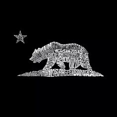 California Bear — мужская бейсбольная футболка с надписью «Реглан» LA Pop Art
