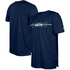 Мужская футболка темно-синего цвета для колледжа Сиэтл Сихокс 2023, тренировочный лагерь НФЛ New Era