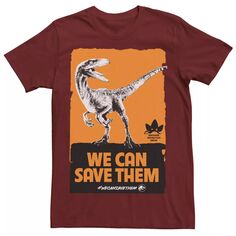 Мужская футболка с плакатом «Мы можем спасти их» Jurassic World