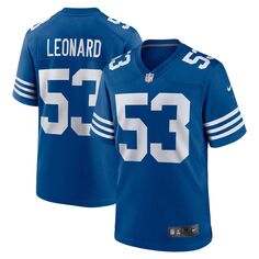 Мужская футболка Darius Leonard Royal Indianapolis Colts Alternate Game Nike