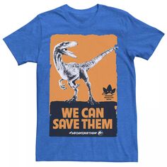 Мужская футболка с плакатом «Мы можем спасти их» Jurassic World