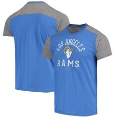 Мужская футболка Royal/серого цвета с нитками Los Angeles Rams Field Goal Slub Majestic