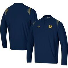 Мужская темно-синяя куртка Notre Dame Fighting Irish 2021 с мотивом на четверть молнии Under Armour