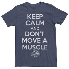 Мужская футболка с рисунком «Парк Юрского периода Keep Calm &amp; Don’t Move» Jurassic World