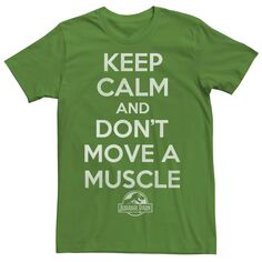 Мужская футболка с рисунком «Парк Юрского периода Keep Calm &amp; Don’t Move» Jurassic World